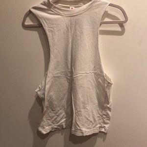 White drop shoulder tank
